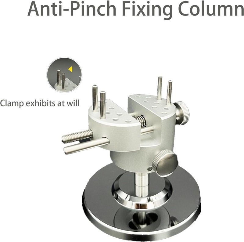 LuTangous Mini Hobby Vise 360° Swivel, CNC Aluminum Alloy Adjustable Pin Vise with 8 Bench Pins, 50mm Clamping Width Table Vice Clamp for Action Figure, Diy, Jewelry, Watch - Image 5